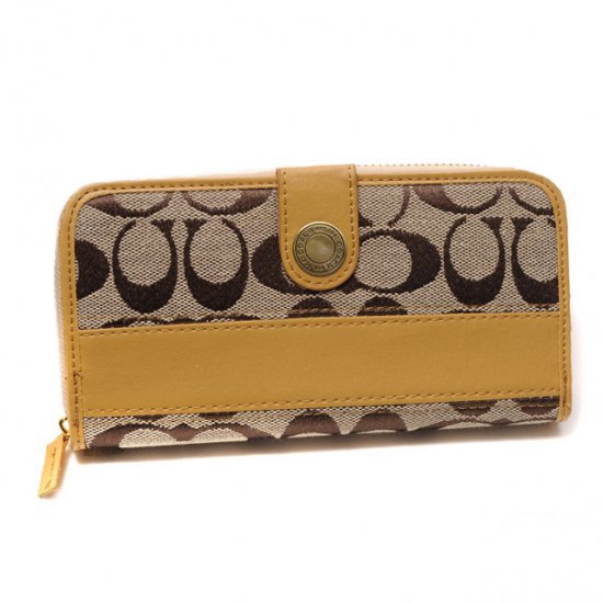 Coach In Signature Large Yellow Wallets CJN [coach20210758] 33.89